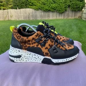 Madden Girl Akima Leopard Fashion Sneaker Shoes Women's size 7.5
